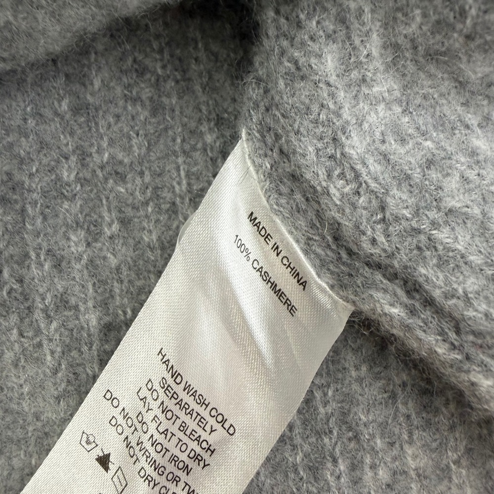 Quince Sweater Women Small Gray 100% Cashmere Ribbed Knit Crewneck Raglan Boxy - Picture 3 of 5